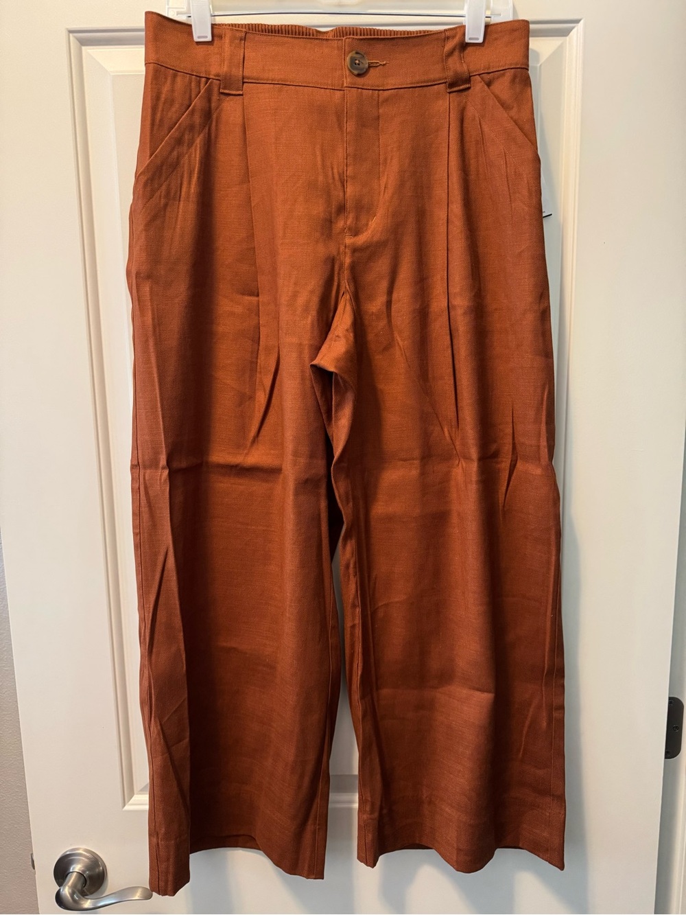 CAbi Rust Wide-Leg Cropped Pants #6478 Cruise Crop